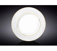 Wilmax Assiette plate avec lignes dorées, 25,5 cm, porcelaine, WL-880102104/A