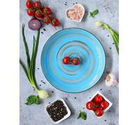 Wilmax Assiette ronde bleue 25 cm - Design élégant pour les repas - WL-669614/A