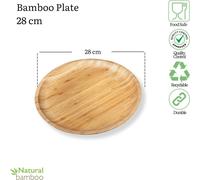 Wilmax Assiette ronde en bambou, 28 cm, pièce unique, WL-771035/A