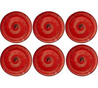Wilmax Assiette ronde en porcelaine 20.5 cm, lot de 6, rouge - WL-669212/A6