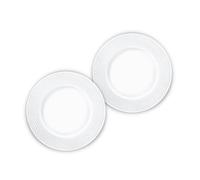 Wilmax - Assiettes - 2 pièces - Ø 20 cm - plates en porcelaine blanche - table - Lavables au lave-vaisselle - de petit-déjeuner, à gâteaux - Emballées dans un coffret cadeau