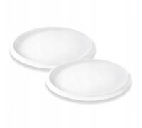 Wilmax - Assiettes - 2 pièces - Ø 24 cm - Assiette à dessert en porcelaine blanche - Assiette plate - Lavable au lave-vaisselle - Assiette à petit-déjeuner - Assiette à dessert