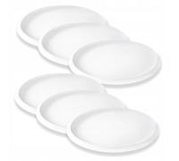 Wilmax - Assiettes - 6 pièces - Ø 21,5 cm - Assiettes à dessert blanches en porcelaine - Assiettes plates - Lavables au lave-vaisselle - Assiettes à petit-déjeuner - Assiettes à dessert