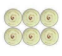 Wilmax - Assiettes à dessert COLORBOOM - Lot de 6 - Diamètre : 20 cm - Pour servir des snacks - Design moderne - Pratique - Lavable au lave-vaisselle - Porcelaine émaillée - Couleur pistache