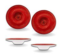 Wilmax - Assiettes creuses SPIRAL - 2 pièces - Élégantes - Modernes - Durables - Porcelaine émaillée - Résistantes aux rayures - Lavables au lave-vaisselle - Pour soupes, salades - Diamètre : 24 cm