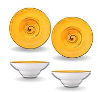 Wilmax - Assiettes creuses SPIRAL - 2 pièces - Élégantes - Modernes - Durables - Porcelaine émaillée - Résistantes aux rayures - Lavables au lave-vaisselle - Pour soupes, salades - Diamètre : 22,5 cm