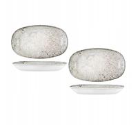 Wilmax - Assiettes décoratives - 2 pièces - 20 x 11 cm - Assiettes de service ovales en porcelaine - Plate - Lavables au lave-vaisselle - à petit-déjeuner - Assiettes à dessert