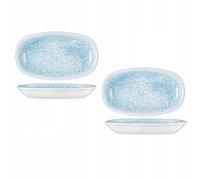 Wilmax - Assiettes décoratives - 2 pièces - 20 x 11 cm - Assiettes de service ovales en porcelaine - Plate - Lavables au lave-vaisselle - à petit-déjeuner - Assiettes à dessert