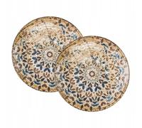 Wilmax - Assiettes décoratives - 2 pièces - Ø25cm - à dessert en porcelaine - Plate - Lavables au lave-vaisselle - à petit-déjeuner - Assiettes à gâteau