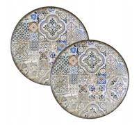 Wilmax - Assiettes décoratives - 2 pièces - Ø27cm - à dessert en porcelaine - Plate - Lavables au lave-vaisselle - à petit-déjeuner - Assiettes à dessert