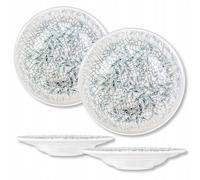 Wilmax - Assiettes décoratives - 2 pièces - Ø27cm - Assiettes creuses en porcelaine - Plate - Lavables au lave-vaisselle - à petit-déjeuner - Assiettes à gâteau