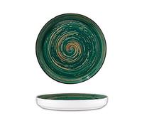 Wilmax - Assiettes plates gourmet SPIRAL - Forme originale - Design moderne - Résistantes aux rayures - Polies à la main - Pour les restaurants - Idée cadeau - Diamètre 28 cm