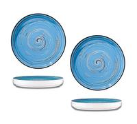 Wilmax - Assiettes plates gourmet SPIRAL - Lot de 2 - Forme originale - Design moderne - Résistantes aux rayures - Polies à la main - Pour un usage domestique - Pour les restaurants - Diamètre 23 cm
