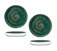 Wilmax - Assiettes plates gourmet SPIRAL - Lot de 2 - Forme originale - Design moderne - Sûres - Durables - Résistantes aux rayures - Polies à la main - Diamètre 23 cm