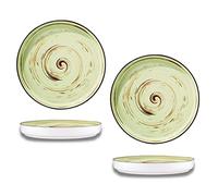 Wilmax - Assiettes plates gourmet SPIRAL - Lot de 2 - Forme originale - Design moderne - Sûres - Résistantes aux rayures - Polies à la main - Pour les restaurants - Idée cadeau - Diamètre 23 cm