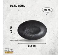 Wilmax Bol ovale, 25 x 16,5 x 6 cm, Noir - WL-661120/A