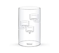 Wilmax Bougeoir en Verre Thermo - pour 3 Bougies Chauffe-Plat - bougeoir Transparent - Vase à Bougies décoration de Table - photophore d'extérieur Verres à Bougies Haute qualité