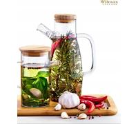 Wilmax bouteille d'huile 900 ml en verre avec bec verseur pour huile & vinaigre WL-888958/A