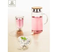 Wilmax Carafe en verre borosilicaté avec couvercle en bambou, 1000 ml - WL-888207/A