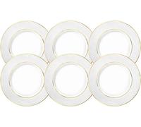 Wilmax Dinner Assiette avec lignes dorées, 25,5 cm, set de 6, WL-880102104/A6