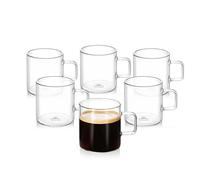 Wilmax Lot de 6 verres à thé et à café avec anse - Pour boissons chaudes et froides - 160 ml