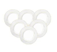 Wilmax Lot de 6 assiettes à dessert, en porcelaine, blanches, avec motif doré, 28 cm de diamètre, passent au lave-vaisselle, pour petit-déjeuner, assiettes à dessert