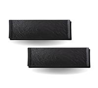 Wilmax - Plat de service en porcelaine - Lot de 2 pièces - Imitation pierre naturelle - Pour sushis, charcuterie, fromage - Résistant aux rayures - Lavable au lave-vaisselle - Idée cadeau - Noir