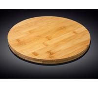 WILMAX - PLATEAU TOURNANT 33 X 4 CM - Plateau en bois - de service en bambou - Planche à découper - Cloche à fromage - Planchette - à petit-déjeune, de cuisine - Planche à découper