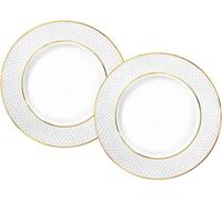 Wilmax Porzellan Assiette à dessert avec bord doré, 20 cm, lot de 2 - WL-880102102/A2