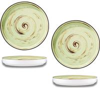 Wilmax Porzellan Assiette plate Set 2 pièces, Pistache, 23 cm WL-669119/A2