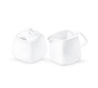 Wilmax - Pot à lait et sucrier OLIVIA - Intemporel - Élégant - Couleur universelle - Résistant aux rayures - Porcelaine - Ergonomique - Lavable au lave-vaisselle