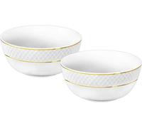 Wilmax - Lot de 2 bols à salade - Ø 12 cm - Porcelaine - Bol blanc avec motif doré - 380 ml - Pour collations, salade - Élégant et résistant aux rayures - Idéal comme cadeau