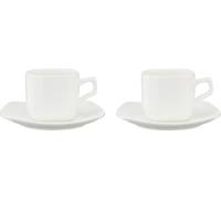 Wilmax set de tasses à café et à thé avec soucoupes, 2 pièces, porcelaine WL-993041/2C