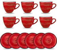 Wilmax set de tasses à café & thé ColorBoom, 6 pièces, 110 ml, rouge, WL-669234/AB6