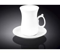 Wilmax Set de tasses à thé & soucoupes, Set de 6, Porcelaine, WL-993087/6C