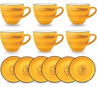 Wilmax set de tasses & soucoupes, 6 pièces, porcelaine WL-669436/AB6