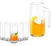 Wilmax set de verres & carafes, 6 verres à boire & 1 carafe, WL-888306/1C-888024/A6