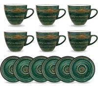 Wilmax Spiral Set de 6 tasses et soucoupes Vert WL-669535/AB6