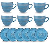 Wilmax SPIRAL set de tasses avec soucoupes, 6 pièces, 190 ml, porcelaine WL-669635/AB6