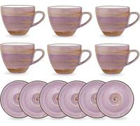 Wilmax SPIRAL Tasses avec soucoupes - lot de 6 - 300 ml - WL-669736/AB6