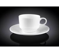 Wilmax Tasse à café avec soucoupe 140 ml - Design classique - WL-993039/AB