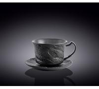 Wilmax tasse à thé et soucoupe, 180 ml, noir - WL-661151/AB