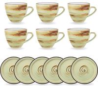 Wilmax Tasses à café & soucoupes Set 6 pièces, 110 ml, ColorBoom WL-669134/AB6