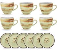 Wilmax Tasses à café & soucoupes Set 6 pièces 300 ml WL-669136/AB6