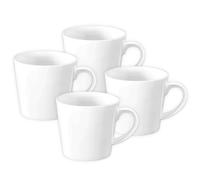 Wilmax - Tasses à thé et à café - Lot de 4-280 ml - Tasse à café en porcelaine - Lot pour thé, café, cappuccino - porcelaine - Blanc