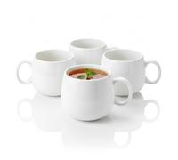 Wilmax - Tasses à thé et à café - Lot de 4-400 ml - Gobelet à café en porcelaine - Lot pour thé, café, cappuccino - porcelaine - Blanc