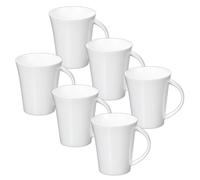 Wilmax - Tasses à thé et à café - Lot de 6-380 ml - Tasse à café en porcelaine - Lot pour thé, cappuccino - porcelaine - Blanc