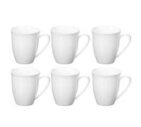 Wilmax - Tasses à thé et à café - Lot de 6-380 ml - Tasse à café en porcelaine - Lot pour thé, cappuccino - porcelaine - Blanc
