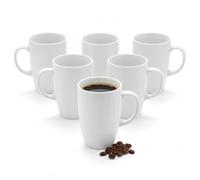 Wilmax - Tasses à thé et à café - Lot de 6-630 ml - Tasses à café en porcelaine - Lot pour thé, café, cappuccino - porcelaine - Blanc