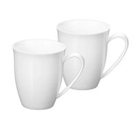 Wilmax - Tasses à thé et tasses à café - Lot de 2-380 ml - Gobelet en porcelaine - Lot de Tasses pour thé, café, cappuccino - porcelaine - Blanc
